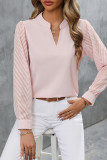 Elegant Solid Buttons V Neck Tops