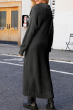 Casual Simplicity Solid Turndown Collar Outerwear