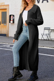 Casual Simplicity Solid Turndown Collar Outerwear