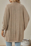 Casual Solid Fold Cardigan Collar Outerwear