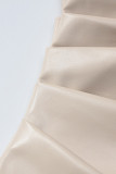 Sexy Solid Backless Fold V Neck A Line Dresses