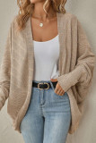 Casual Solid Fold Cardigan Collar Outerwear