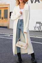 Casual Simplicity Solid Turndown Collar Outerwear