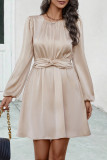 Sweet Elegant Solid Fold O Neck Pencil Skirt Dresses