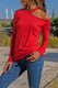 Casual Solid Asymmetrical O Neck Tops