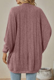 Casual Solid Fold Cardigan Collar Outerwear