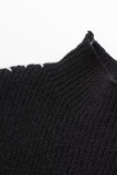 Casual Street Solid Patchwork O Neck Tops