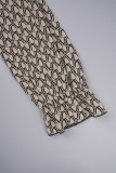 Elegant Leopard Frenulum Printing O Neck Tops