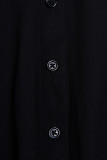 Sweet Elegant Solid Buckle Turndown Collar Waist Skirt Dresses