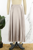 Elegant Solid High Waist Type A Solid Color Bottoms