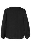 Casual Solid Patchwork V Neck Tops