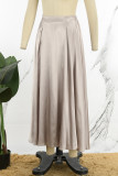 Elegant Solid High Waist Type A Solid Color Bottoms
