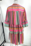 Casual Not Positioning Printed V Neck Printed Dress Dresses