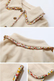 Celebrities Elegant Solid Patchwork Buttons Turndown Collar Outerwear