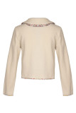 Celebrities Elegant Solid Patchwork Buttons Turndown Collar Outerwear