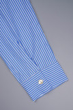 Casual Striped Patchwork Turndown Collar Tops