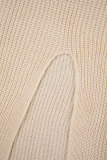 Casual Simplicity Solid Slit Turtleneck Tops(No Belt)