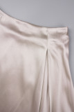 Elegant Solid High Waist Type A Solid Color Bottoms
