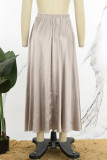 Elegant Solid High Waist Type A Solid Color Bottoms