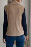 Casual Solid Buttons Asymmetrical Turtleneck Tops