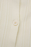 Casual Simplicity Solid Buttons Turndown Collar Long Sleeve Two Pieces