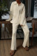 Casual Simplicity Solid Buttons Turndown Collar Long Sleeve Two Pieces