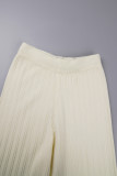 Casual Simplicity Solid Buttons Turndown Collar Long Sleeve Two Pieces
