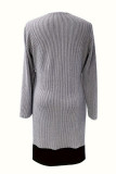 Casual Color Block Contrast O Neck A Line Dresses