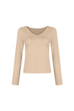 Casual Simplicity Solid V Neck Tops