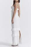 Sexy Celebrities Solid Lace U Neck Sling Dress Dresses