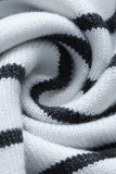 Casual Striped Contrast Turtleneck Tops