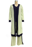 Casual Solid Patchwork Cardigan Collar Long Sleeve Three Pieces