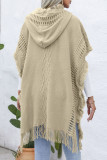 Casual Tassel Buttons Hooded Collar Outerwear