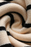 Casual Striped Contrast Turtleneck Tops