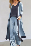 Casual Solid Patchwork Cardigan Collar Long Sleeve Three Pieces