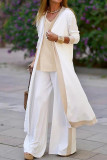 Casual Solid Patchwork Cardigan Collar Long Sleeve Three Pieces
