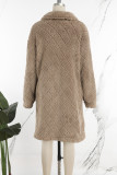 Casual Solid Buckle Turndown Collar Outerwear