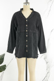 Casual Solid Make Old Turndown Collar Shirt Dress Dresses
