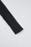 Sexy Solid Fold Zipper Turndown Collar Long Sleeve Two Pieces