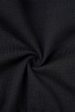 Sexy Solid Fold Zipper Turndown Collar Long Sleeve Two Pieces