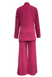 Casual British Style Solid Pocket Turn-back Collar Long Sleeve Two Pieces