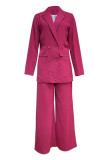 Casual British Style Solid Pocket Turn-back Collar Long Sleeve Two Pieces