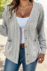 Casual Solid Pocket Buttons V Neck Outerwear