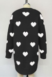 Casual Geometric Pocket Weave Cardigan Collar Outerwear