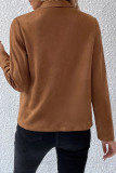 Casual Solid Zipper Turndown Collar Outerwear