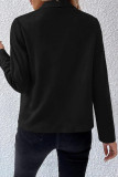 Casual Solid Zipper Turndown Collar Outerwear
