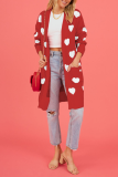 Casual Geometric Pocket Weave Cardigan Collar Outerwear