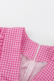 Sweet Cute Plaid Zipper Peter Pan Collar A Line Dresses
