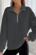 Casual Solid Zipper Turndown Collar Tops