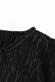 Elegant Solid Pocket Fold O Neck A Line Dresses